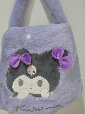 Lavender Plush Mini Bag with Character Applique